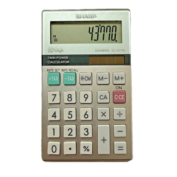 Sharp EL-377M 10-Digit Dual Power Calculator Pocket-Sized Business Office - Picture 1 of 5